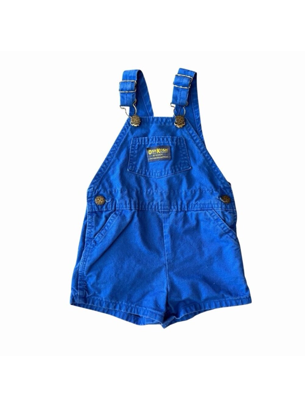 OshKosh B’gosh Vintage Blue Vestbak Overalls Shorts 24 Months Made In USA 80s